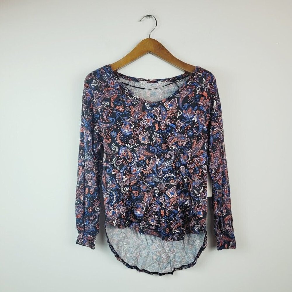 Willow Drive Womens XS Paisley Printed Knit Long Sleeve Top NWT M14